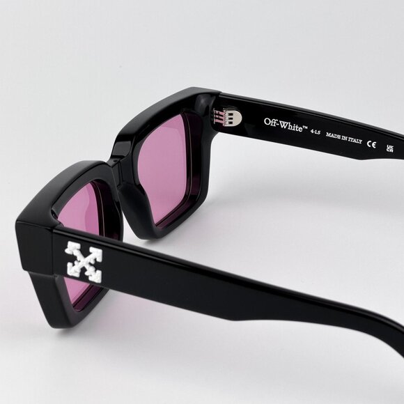 Off-White VIRGIL Sunglasses – Black Square Frame Pink Lense | Model OERI008 1030 - Picture 7 of 11